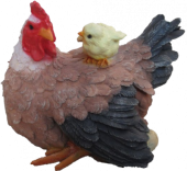 Курица Наседка с цыпленком H-25см, L-30см (F1012)