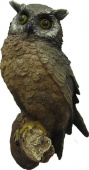 Навесная сова на ветке H-25см (ФП222)