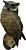 Навесная сова на ветке H-25см (ФП222)