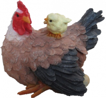 Курица Наседка с цыпленком H-25см, L-30см (F1012)